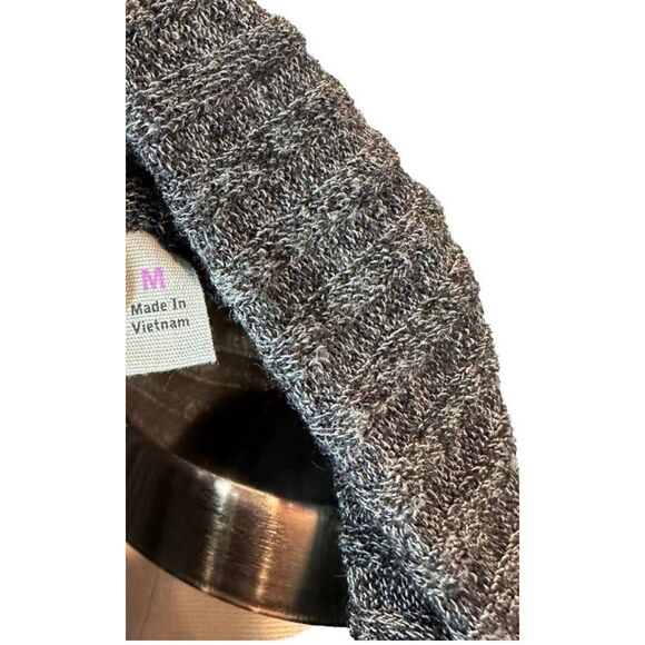 Athleta Transit Cowl Neck Ribbed Sweater Stretch Soft Ribbed Gray Women Medium - Picture 4 of 5